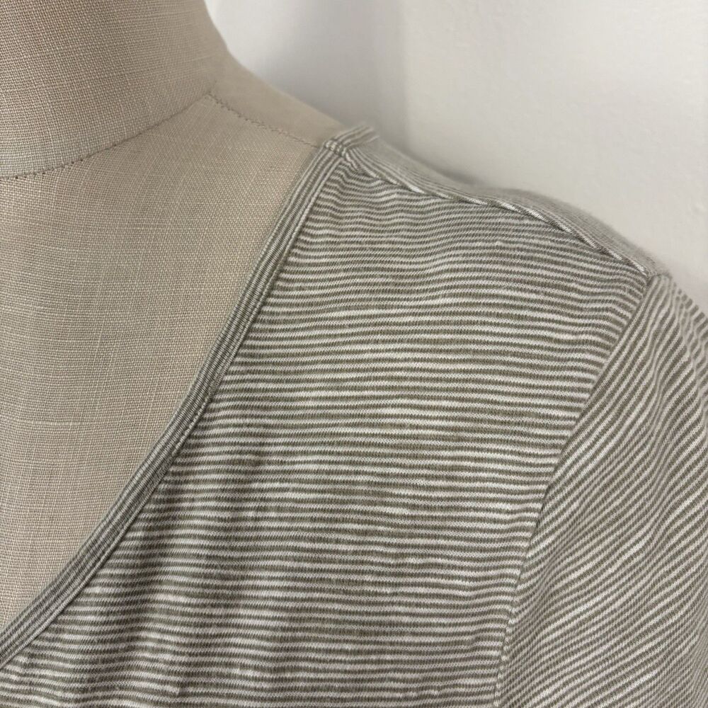 Chico's Zenergy Cotton Maxi Dress Size 2 Large 12 14 Striped Short Sleeve Pocket - Picture 3 of 8